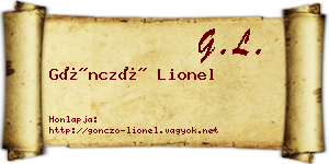 Göncző Lionel névjegykártya