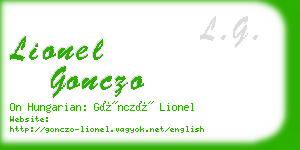 lionel gonczo business card
